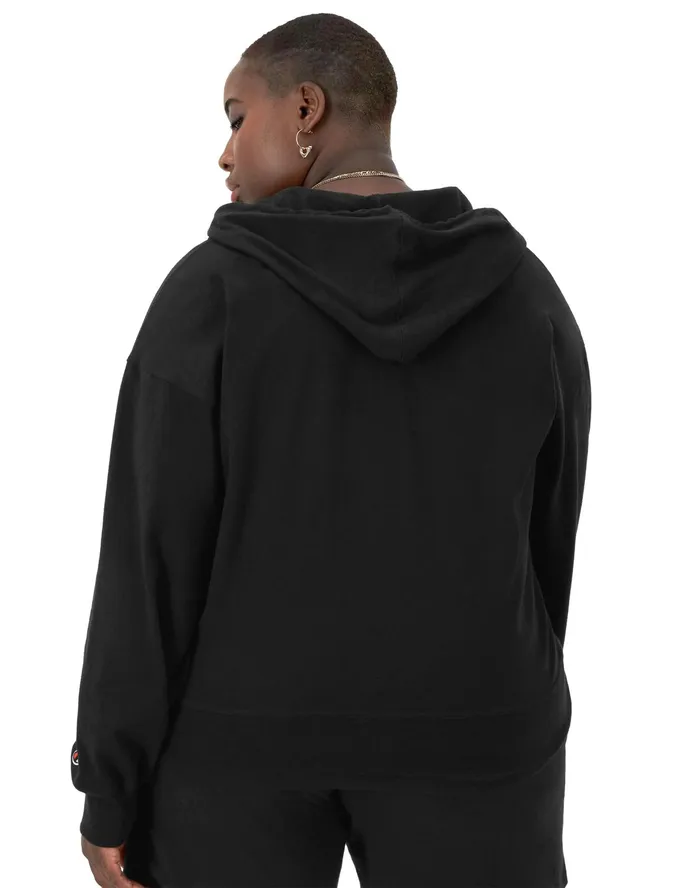 FullZip TShirt Hoodie C Logo Plus Size Black Women Champion Hoodies and Sweatshirts