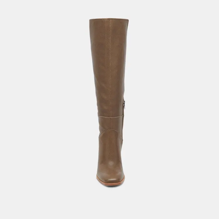 Fynn Boots Dark Olive Leather Women Dolce Vita Boots and Booties
