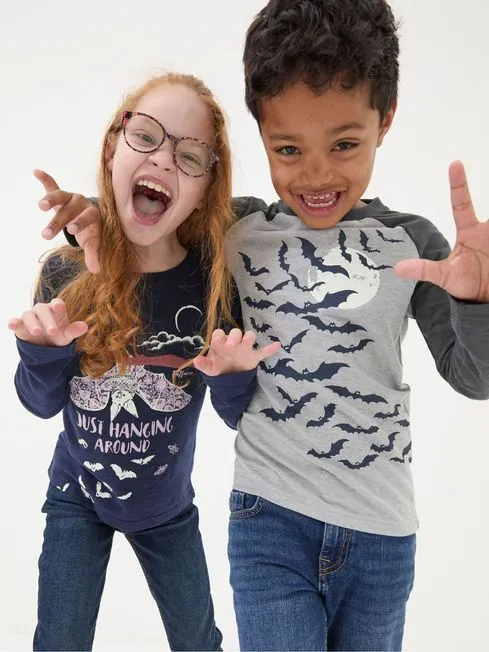 Girls Fatface Tops and TShirts Bat Blue Graphic TShirt