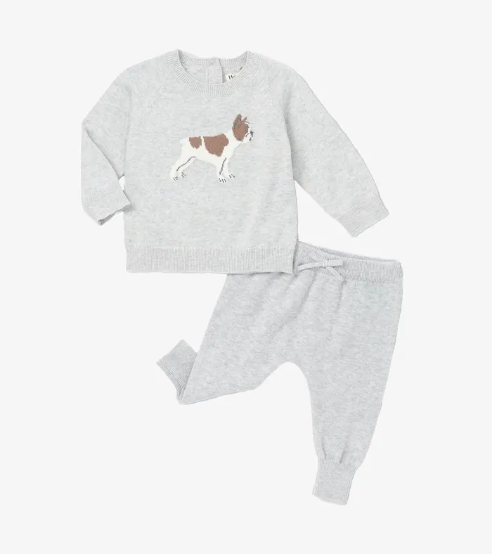 Hatley Baby Boys Little Bulldog Pullover Sweater and Pants Baby and Toddler Sweaters