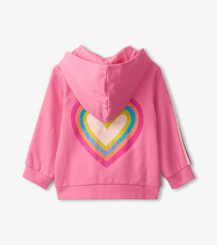 Hatley Rainbow Heart Hoodie Baby and Toddler Sweaters