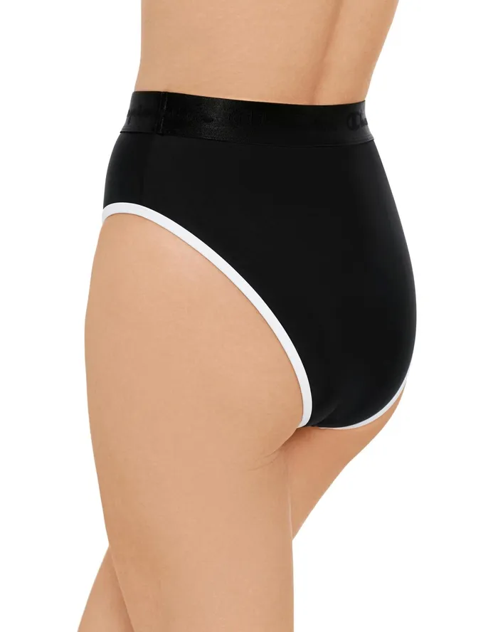 HighWaisted Bathing Suit Bottom Script Logo Black Women Champion Swimwear