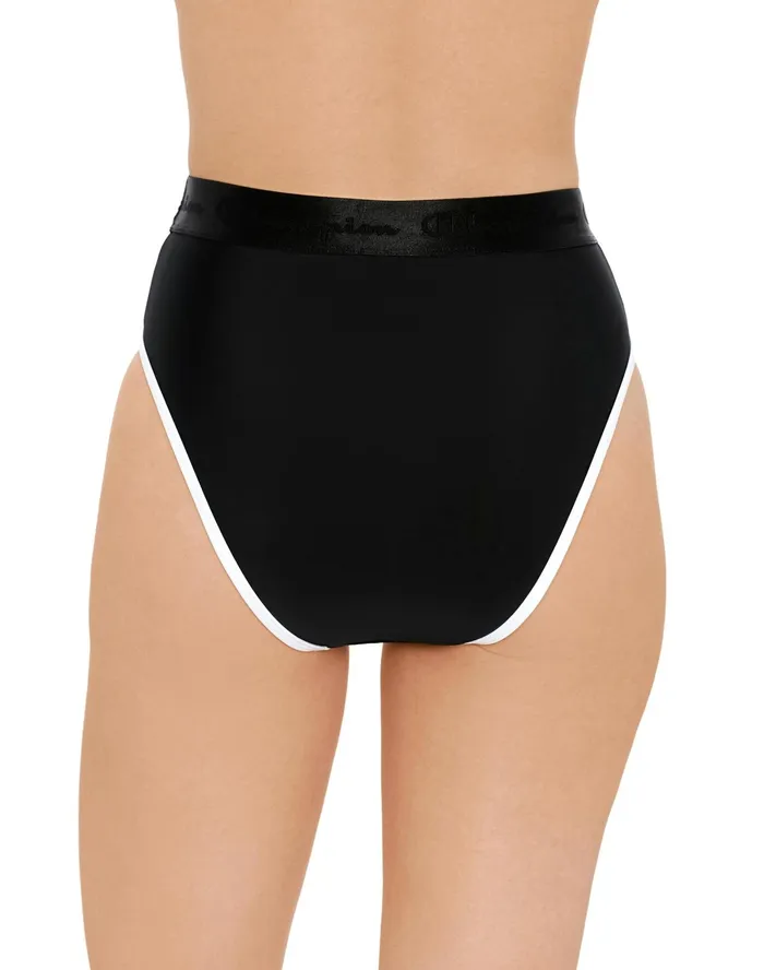 HighWaisted Bathing Suit Bottom Script Logo Black Women Champion Swimwear