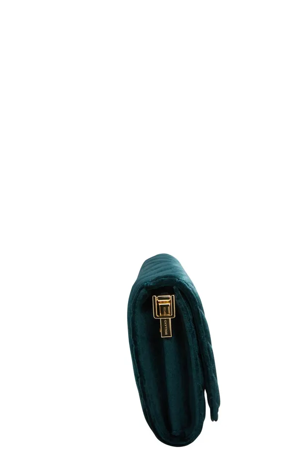 Holland Cooper Bags Women Belgravia Clutch Bag Emerald Velvet