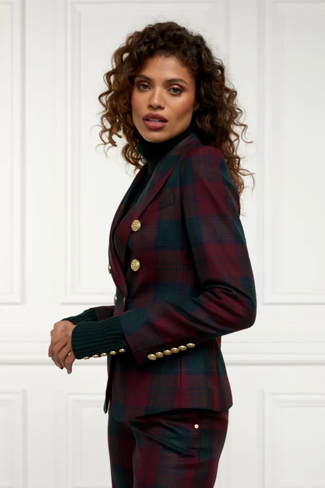 Holland Cooper Blazers Women Knightsbridge Blazer Mulberry Tartan Holland Cooper Blazers Women Knightsbridge Blazer Mulberry Tartan