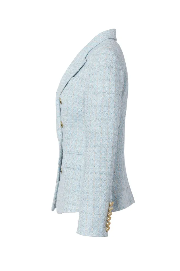 Holland Cooper Blazers Women Knightsbridge Blazer Sky Blue Boucle