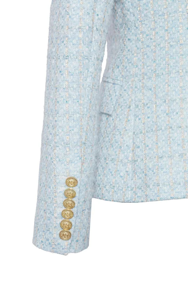 Holland Cooper Blazers Women Knightsbridge Blazer Sky Blue Boucle