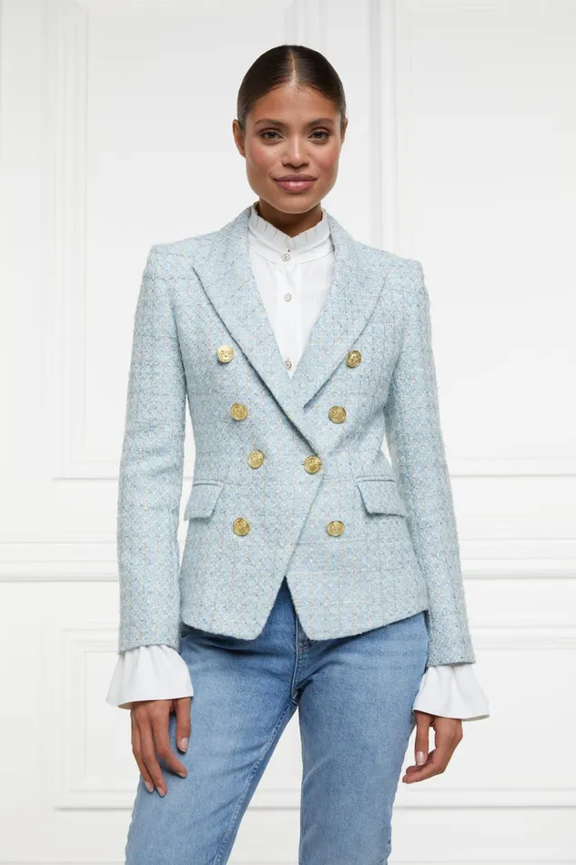 Holland Cooper Blazers Women Knightsbridge Blazer Sky Blue Boucle