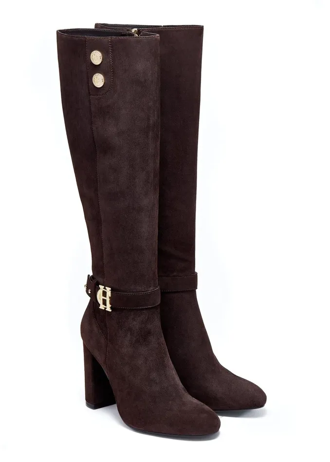 Holland Cooper Boots Women Marlborough Knee Boot Chocolate