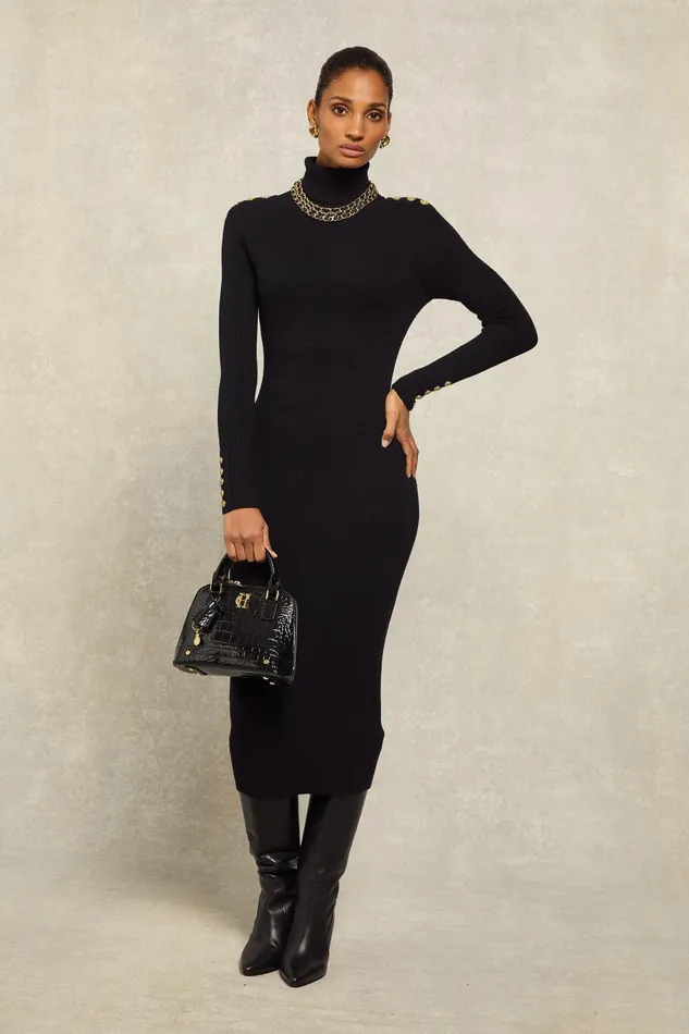 Holland Cooper Dresses Women Kensington Midi Jumper Dress Black Holland Cooper Dresses Women Kensington Midi Jumper Dress Black