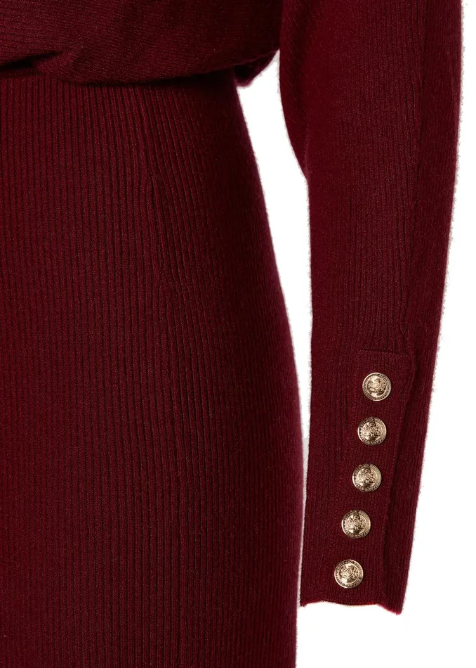 Holland Cooper Dresses Women Leyla Knitted Dress Wine