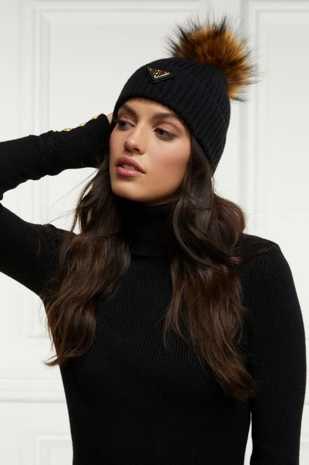 Holland Cooper Hats and Headbands Women Burghley Bobble Hat Black Holland Cooper Hats and Headbands Women Burghley Bobble Hat Black