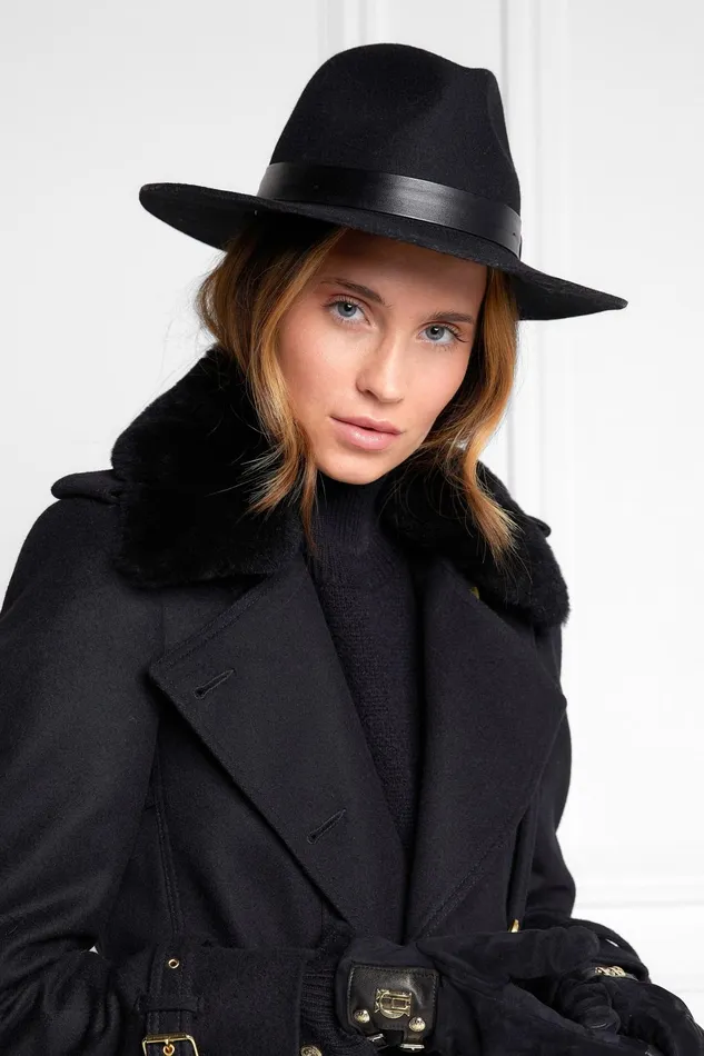 Holland Cooper Hats and Headbands Women Trilby Hat Black Holland Cooper Hats and Headbands Women Trilby Hat Black