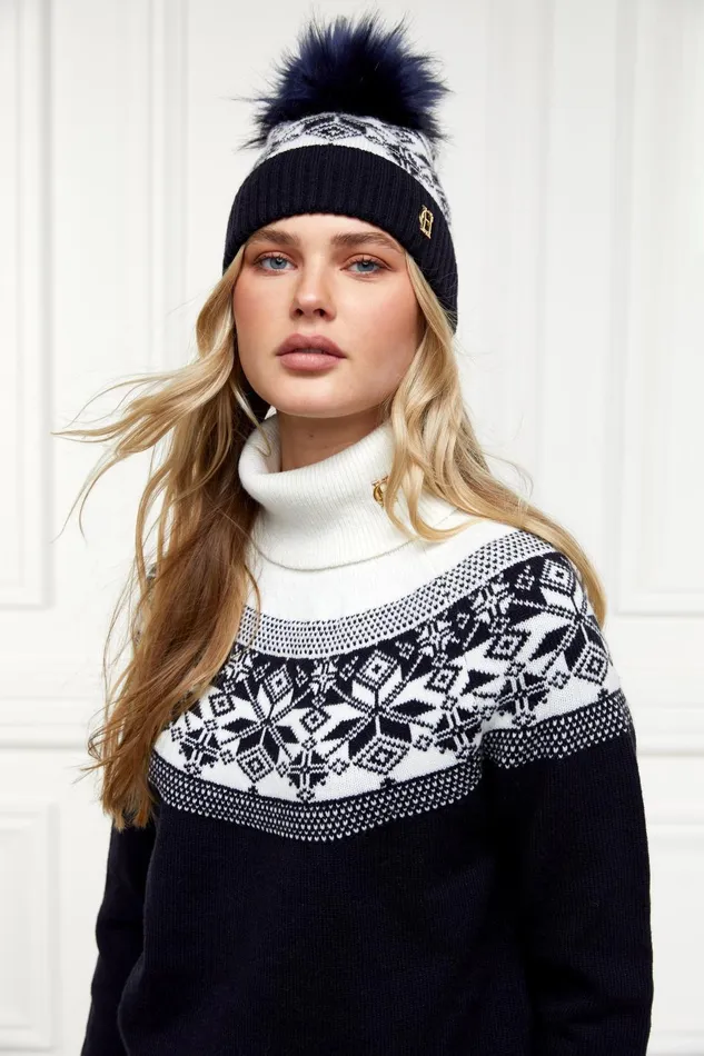 Holland Cooper Headwear Women Beatrice Bobble Hat Ink Navy Holland Cooper Headwear Women Beatrice Bobble Hat Ink Navy