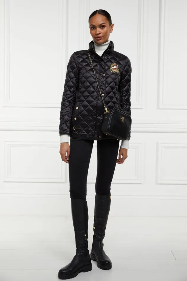 Holland Cooper Jackets Women Diamond Quilt Classic Jacket Black Holland Cooper Jackets Women Diamond Quilt Classic Jacket Black