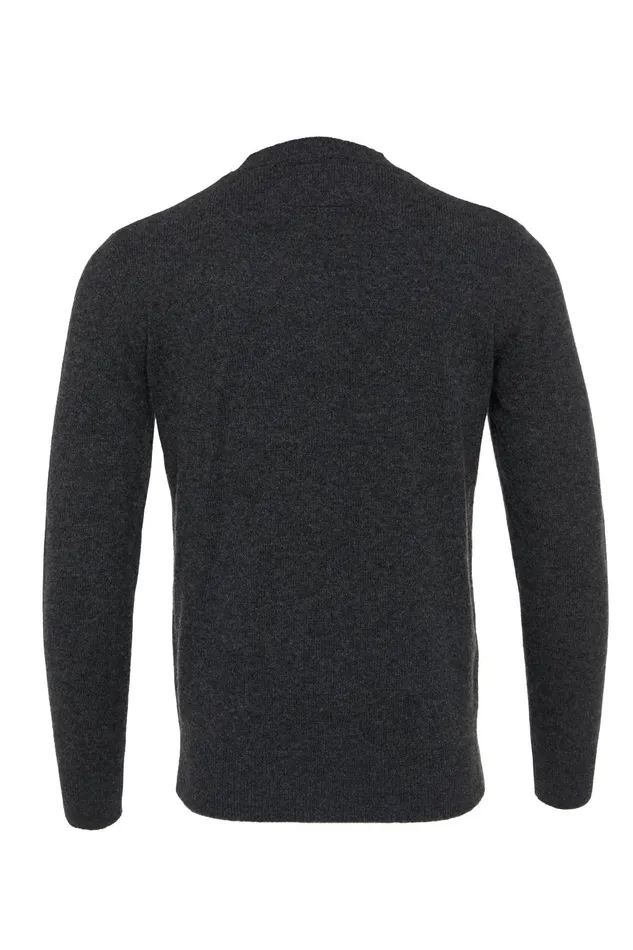 Holland Cooper Knitwear Men Byron Crew Neck Knit Charcoal