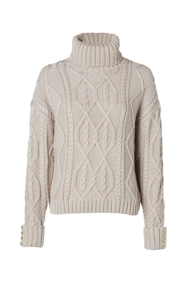 Holland Cooper Knitwear Women Noveli Cable Knit Taupe Holland Cooper Knitwear Women Noveli Cable Knit Taupe
