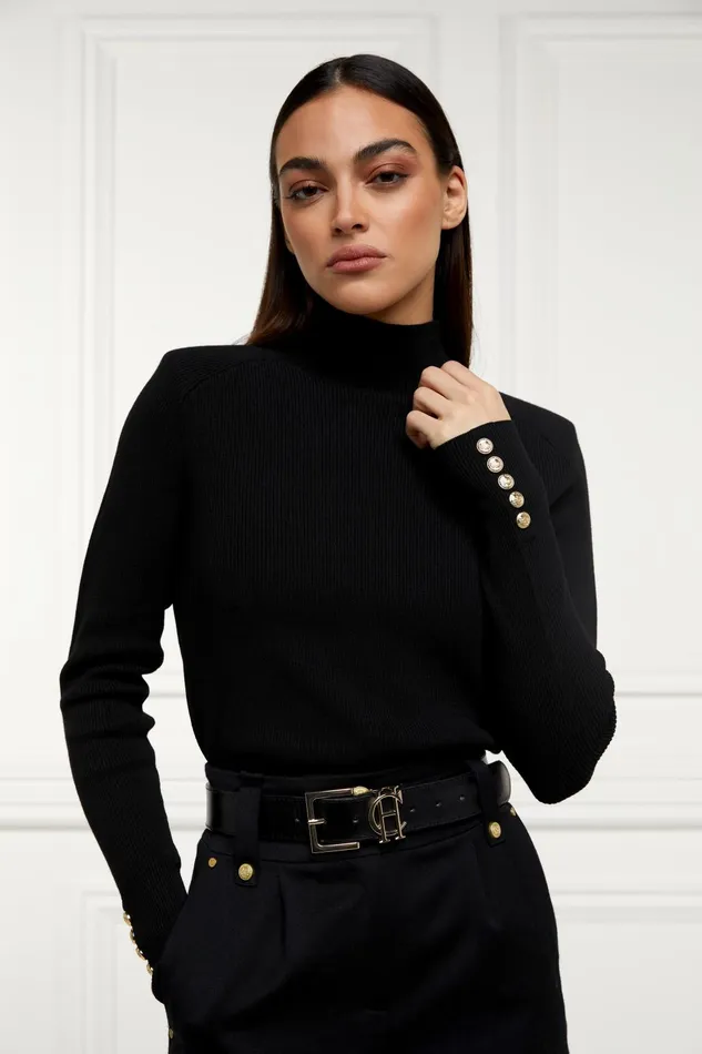 Holland Cooper Knitwear Women Tara High Neck Knit Black