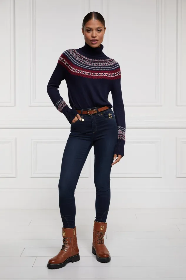 Holland Cooper Knitwear Women Whistler Roll Neck Knit Ink Navy Holland Cooper Knitwear Women Whistler Roll Neck Knit Ink Navy