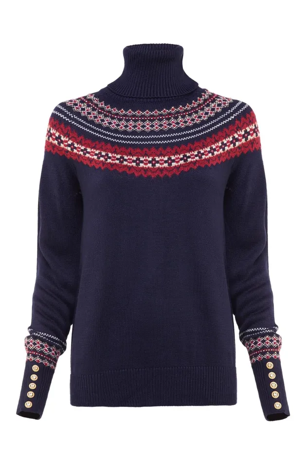 Holland Cooper Knitwear Women Whistler Roll Neck Knit Ink Navy Holland Cooper Knitwear Women Whistler Roll Neck Knit Ink Navy