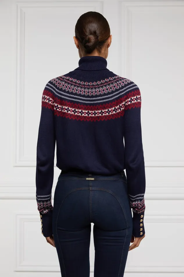 Holland Cooper Knitwear Women Whistler Roll Neck Knit Ink Navy Holland Cooper Knitwear Women Whistler Roll Neck Knit Ink Navy