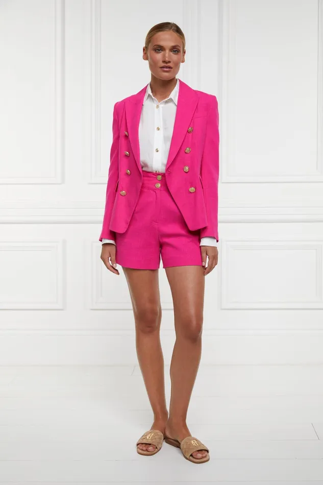 Holland Cooper Shorts Women Tailored Short Hot Pink Linen