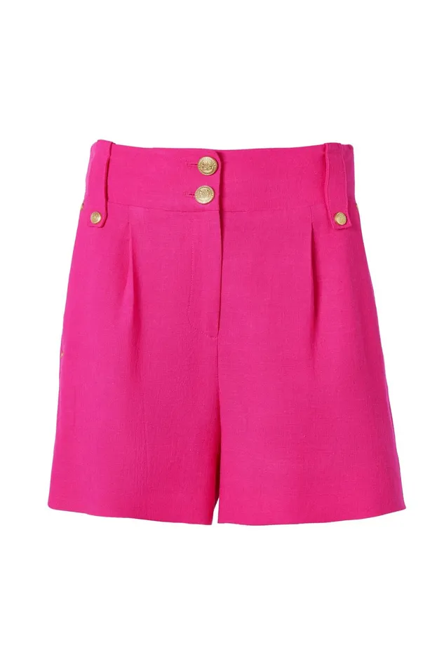 Holland Cooper Shorts Women Tailored Short Hot Pink Linen