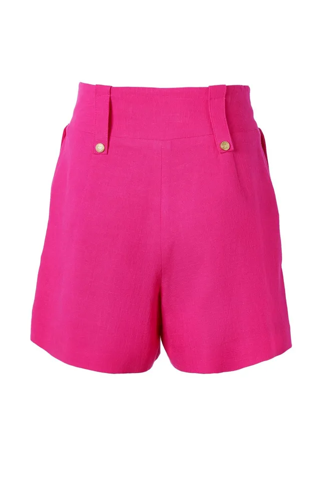 Holland Cooper Shorts Women Tailored Short Hot Pink Linen