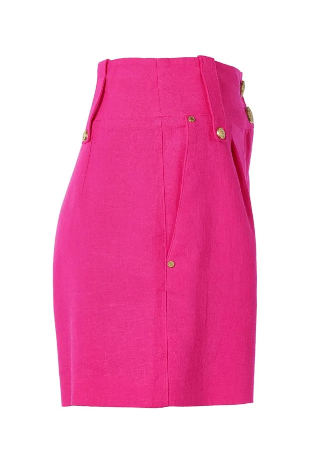 Holland Cooper Shorts Women Tailored Short Hot Pink Linen