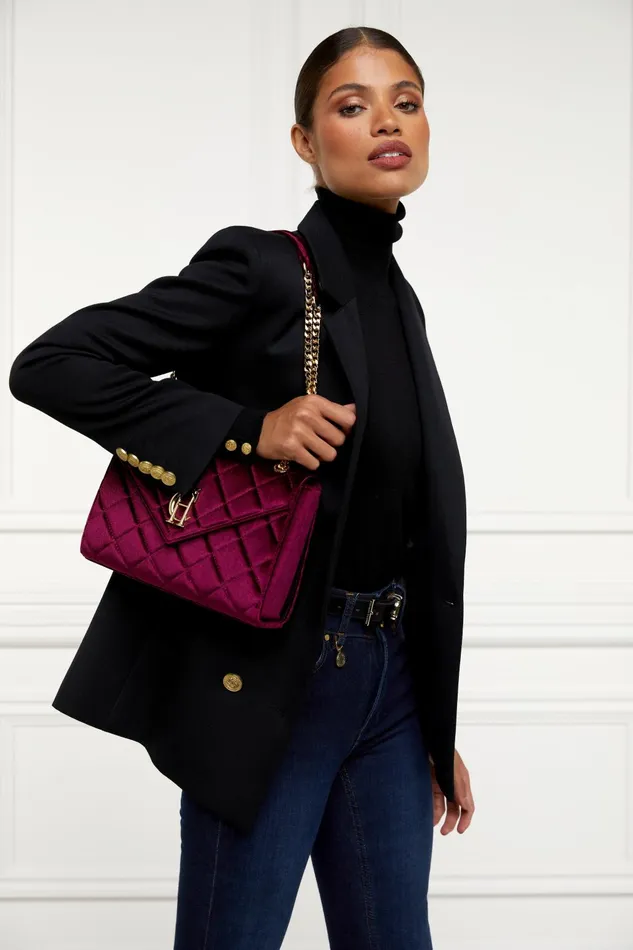 Holland Cooper Shoulder Bags Women Knightsbridge Shoulder Bag Merlot Velvet Holland Cooper Shoulder Bags Women Knightsbridge Shoulder Bag Merlot Velvet