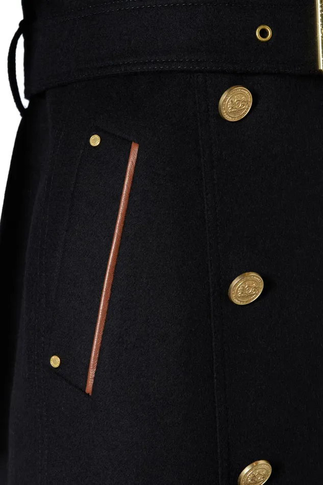 Holland Cooper Tailoring Women Full Length Marlborough Trench Coat Soft Black Tan