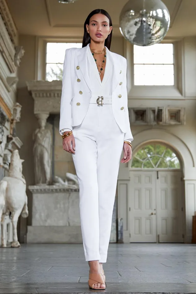 Holland Cooper Tailoring Women Knightsbridge Blazer Oyster Linen