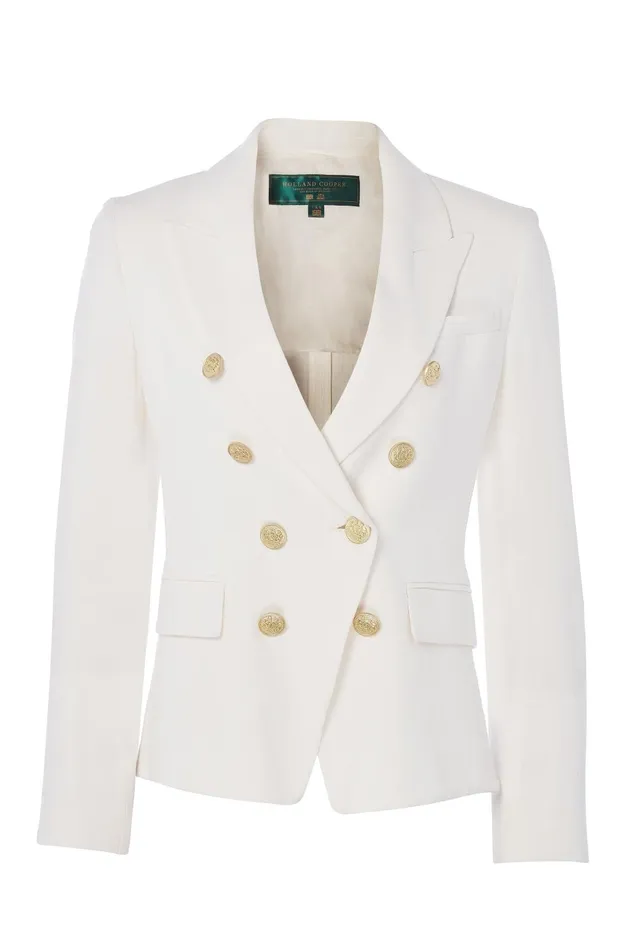 Holland Cooper Tailoring Women Knightsbridge Blazer Oyster Linen