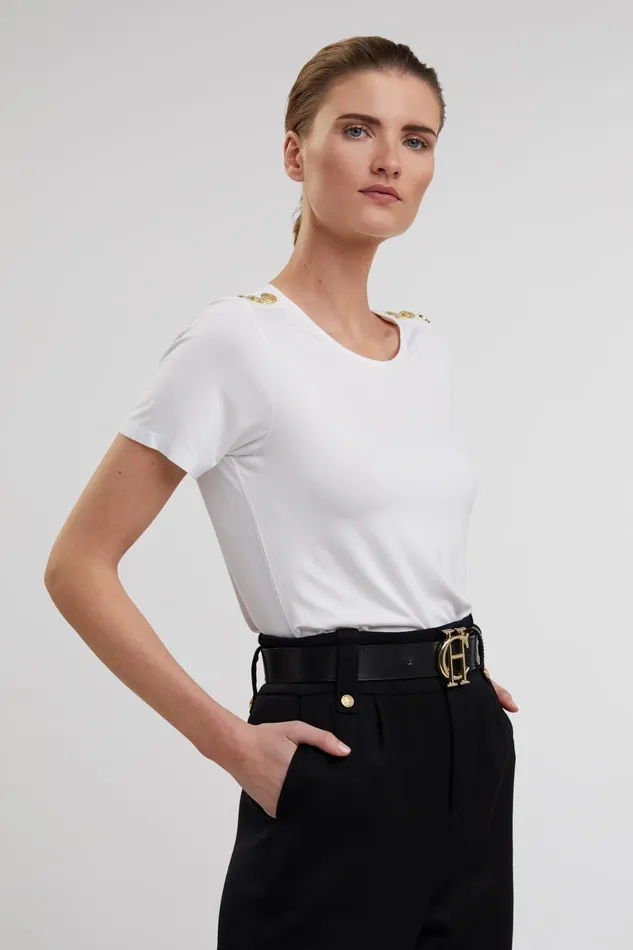 Holland Cooper Tees Women Relax Fit Crew Neck Tee White Holland Cooper Tees Women Relax Fit Crew Neck Tee White