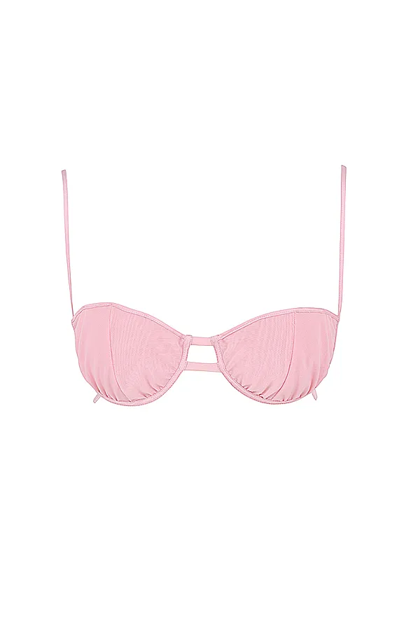 House Of CB AaliyahFairy Pink Real Silk Chiffon Ruffle Top and Bralet 8211 SALE Fairy Women Tops