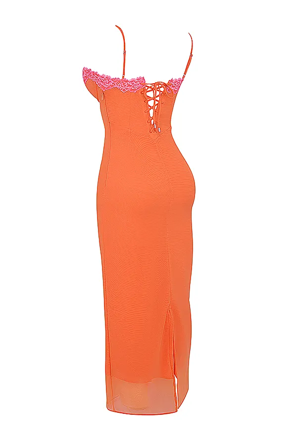 House Of CB AizaFlame Orange Maxi Dress Flame Women Bodycon Dresses