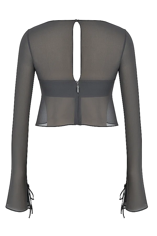 House Of CB AthenaShadow Long Sleeve Floaty Top 8211 SALE Shadow Women Tops