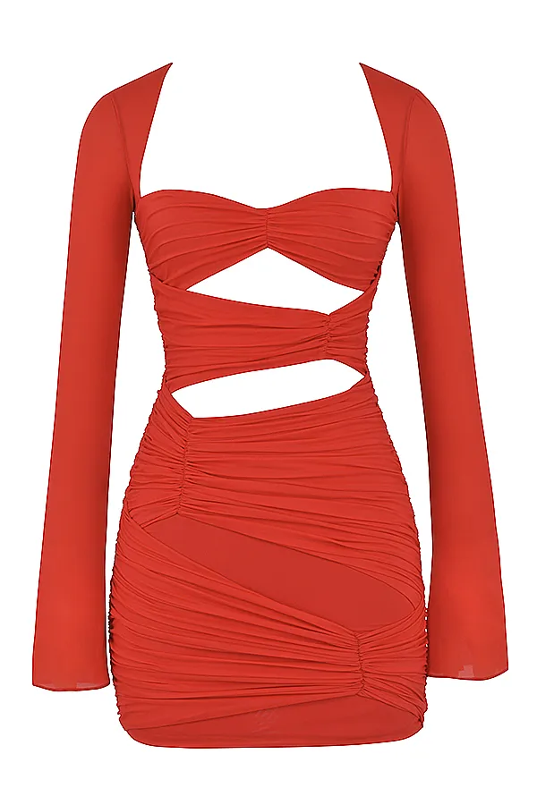 House Of CB CamilleScarlet Real Silk Cutout Mini Dress 8211 SALE Scarlet Women Bodycon Dresses