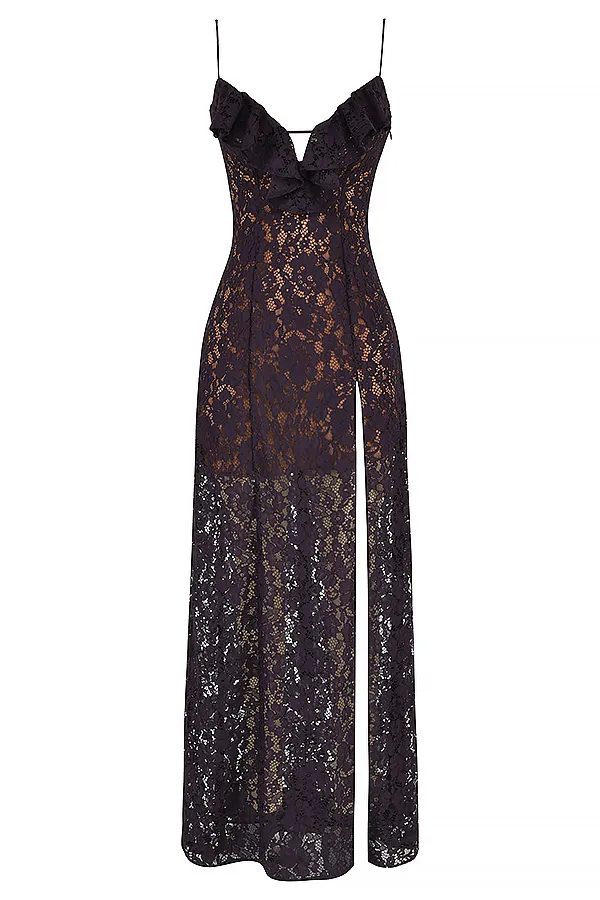 House Of CB MaliaNight Shade Lace Maxi Dress Night Women Bodycon Dresses