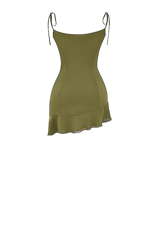 House Of CB MarciaOlive Ruffle Mini Dress Olive Women Mini Dresses