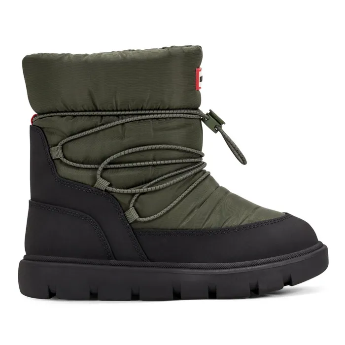 Hunter Boots Big Kids Cozy Lug Sole Insulated Waterproof Snow Boots Medium Green Kids Insulated and Snow Boots