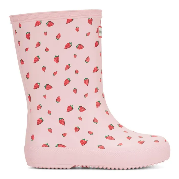 Hunter Boots Kids First Classic Rain Boots Pink Strawberry Print Kids Rain Boots