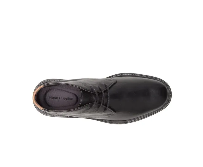 Hush Puppies Boots Men Davis Chukka Boot Black Leather