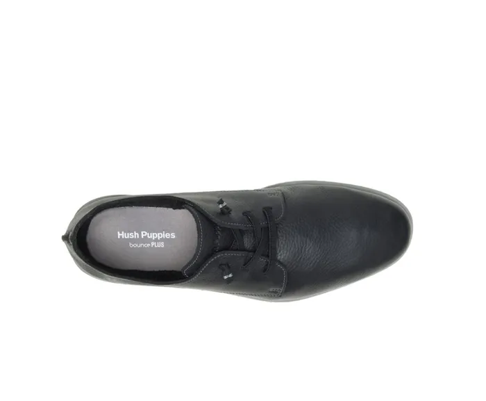 Hush Puppies Sneakers Men Everyday Lace Up Black Leather