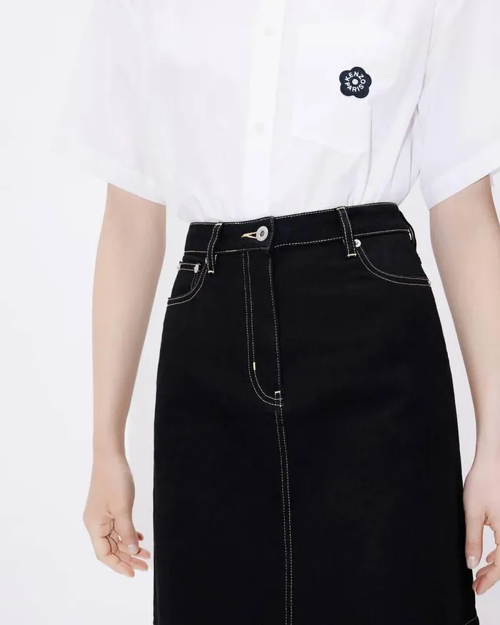 Kenzo Dresses And Skirts Women Japanese Denim Miniskirt Rinse Black Denim