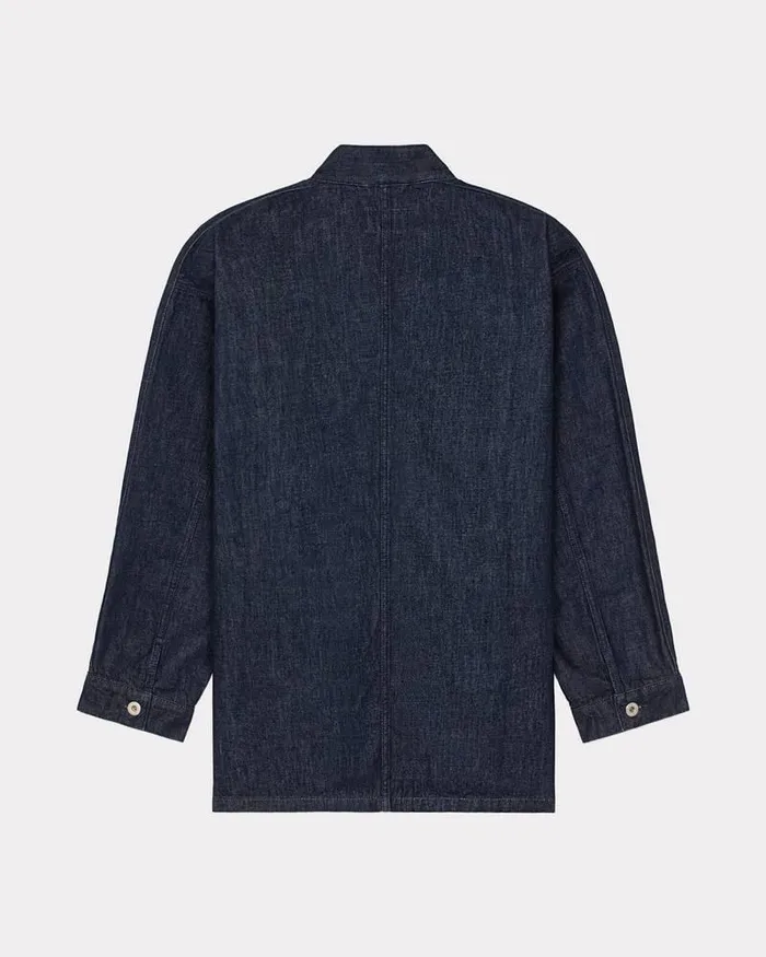 Kenzo Jackets And Coats Men 039Boke Flower039 Embroidered Denim Kimono Jacket Rinse Blue Denim