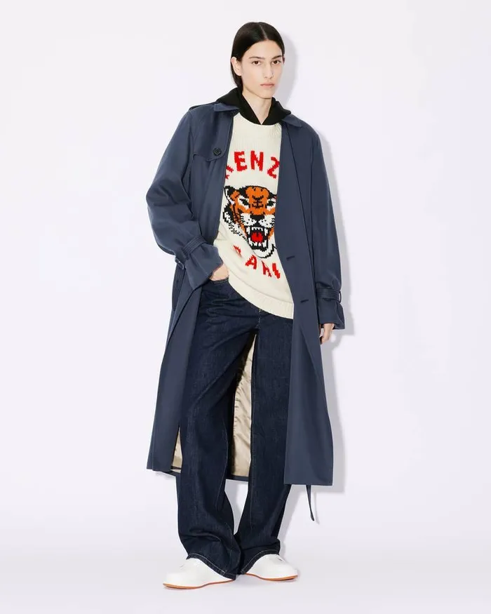 Kenzo Jackets And Coats Women Kimono Trench Coat Midnight Blue