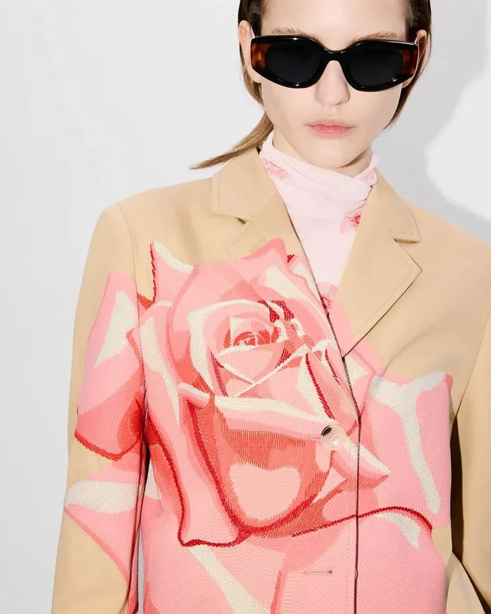 Kenzo Jackets And Coats Women Rose039 Embroidered Coat Camel