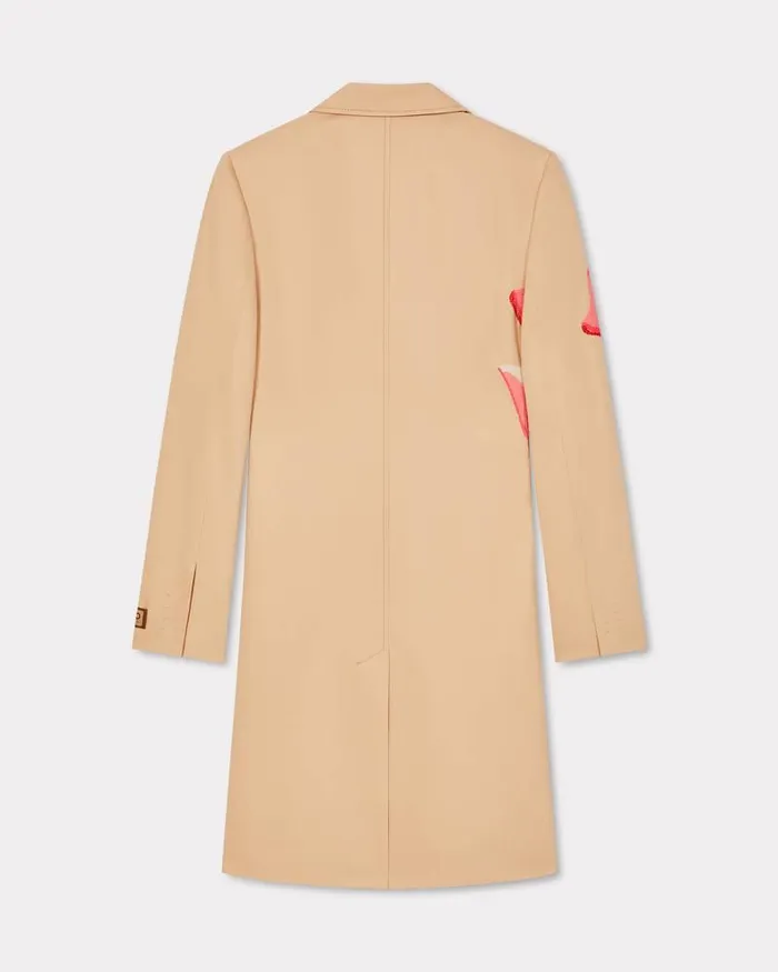 Kenzo Jackets And Coats Women Rose039 Embroidered Coat Camel