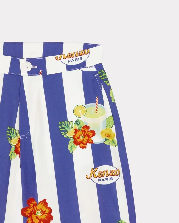Kenzo Pants And Shorts Kids Cotton Bermuda Shorts Electric Blue